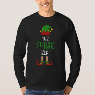 Nurse  Elf Family Matching Group Pajama Xmas Funny T-Shirt