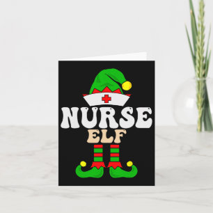 Nurse Elf Xmas Matching Family Group Christmas Par Card