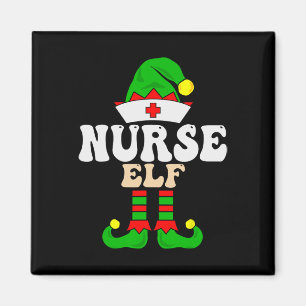 Nurse Elf Xmas Matching Family Group Christmas Par Magnet