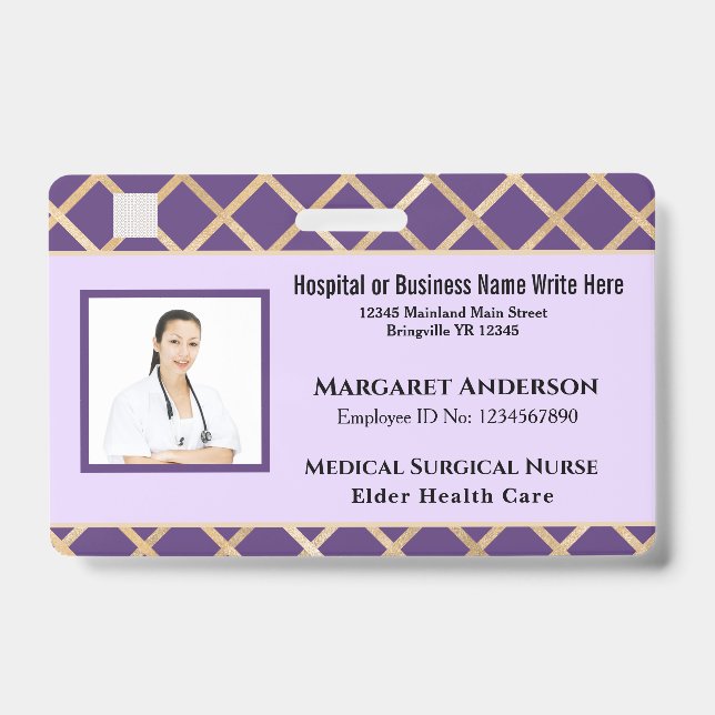 Nurse Employee ID Identification Card Custom Badge (Front)