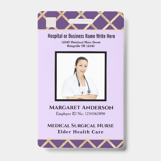 Nurse Employee ID Identification Card Custom Badge (Front)