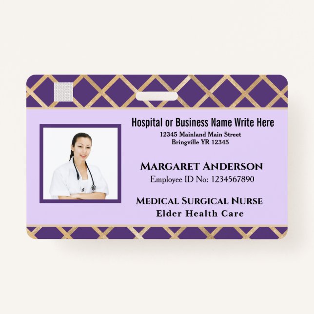 Nurse Employee ID Identification Card Custom ID Badge (Front)