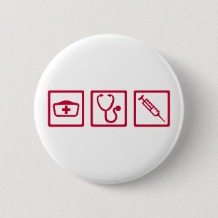 Nurse equipment 6 cm round badge