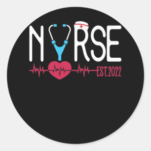 Nurse Est 2022 Rn Nursing School Graduation Classic Round Sticker