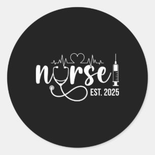 Nurse Est. 2025 Nurse Graduation Nursing Graduate Classic Round Sticker