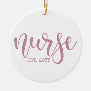 Nurse Est Custom Year Student Nurse RN graduation Ceramic Tree Decoration