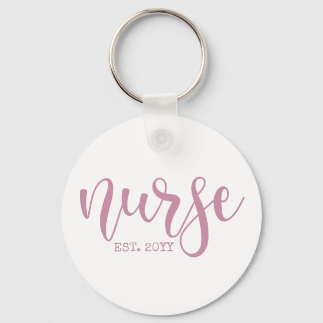Nurse Est Custom Year Student Nurse RN graduation Key Ring (Front)