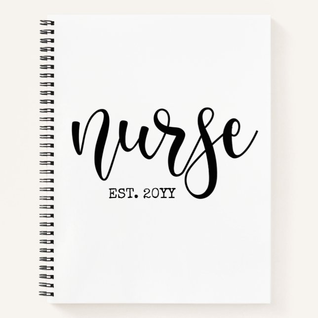 Nurse Est Custom Year Student Nurse RN graduation Notebook (Front)