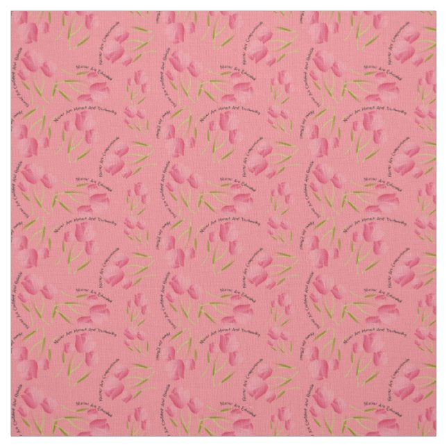Nurse Fabric Tulips Design Dark Peachy Pink (Swatch)