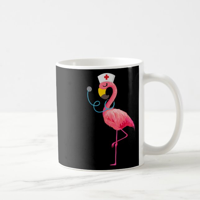 Nurse Flamingo - Funny Flamingo Lover Nursing  Coffee Mug (Right)