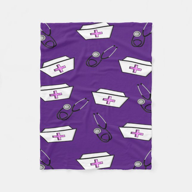 Nurse Fleece Blanket Purple (Front)