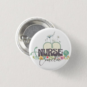 Nurse Floral Garden Your Name 3 Cm Round Badge