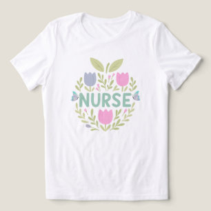 Nurse Floral Tulip Design Tri-Blend Shirt