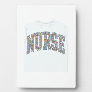 Nurse Floral Varsity Lettering Shirt Design_1 Plaque