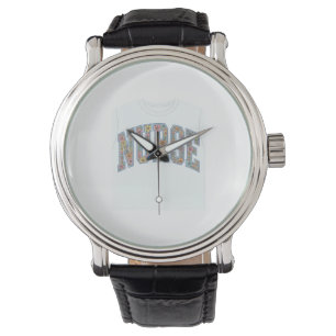 Nurse Floral Varsity Lettering Shirt Design_1 Watch