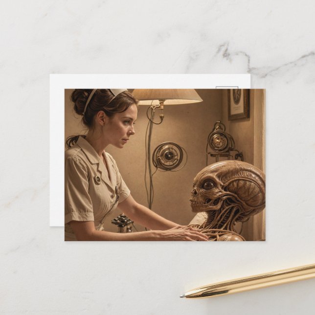  Nurse for an Alien Postcard (Front/Back In Situ)