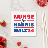 Nurse for Harris Walz Red Blue