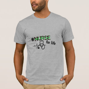Nurse for Life Plaid Cardiogram Stethoscope T-Shirt