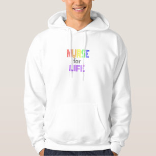 Nurse for Life Rainbow Fun Hoodie