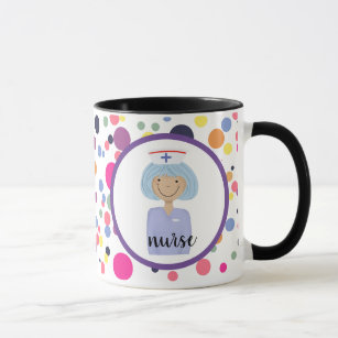 Nurse fun  illustration personalized  name mug