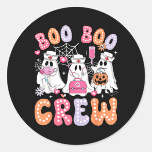 Nurse Funny Ghost Halloween Nurse Life Women Classic Round Sticker