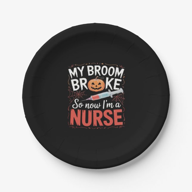 Nurse Funny Halloween Nursing Essential T-Shirt_1 Paper Plate (Front)