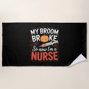 Nurse Funny Halloween Nursing Essential T-Shirt Beach Towel