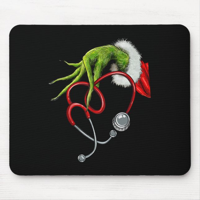 Nurse Funny Merry Christmas Stethoscope Nursing Xm Mouse Pad (Front)