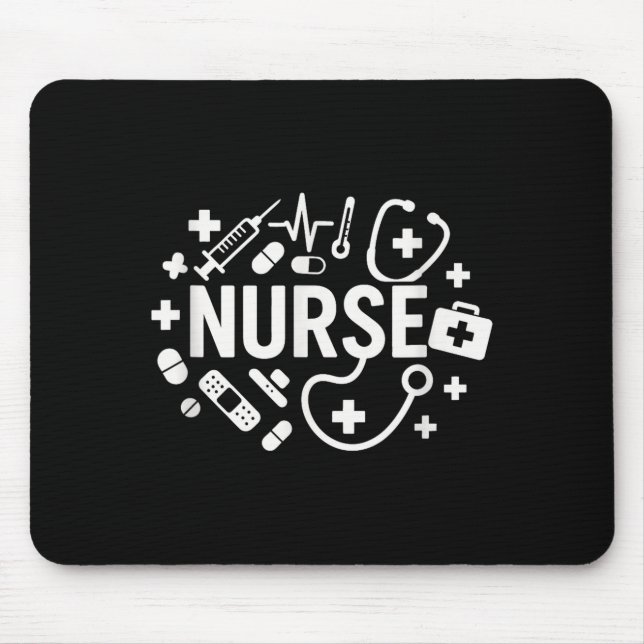Nurse Funny Nurses Mom Women Nursing Rn Lpn Cna  Mouse Pad (Front)