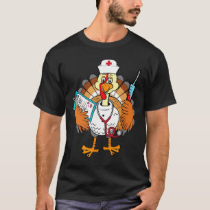 Nurse Funny Turkey Thankful Grateful Thanksgiving T-Shirt