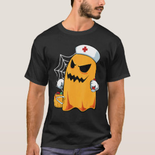Nurse Ghost Pumpkin Medical Doctor Halloween Costu T-Shirt