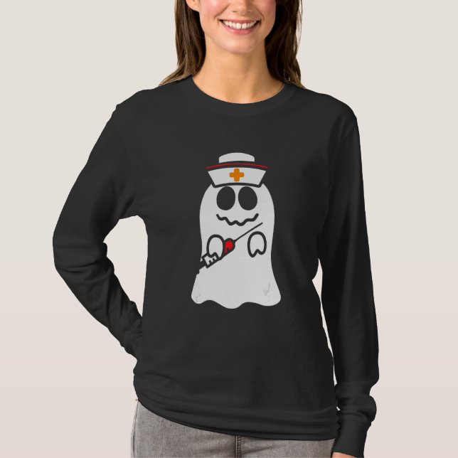 Nurse Ghost Scrub Top Halloween Costume For Nurses (Front)