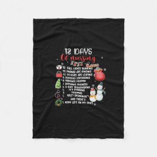 Nurse Gift 12 Days Of Nursing Fleece Blanket