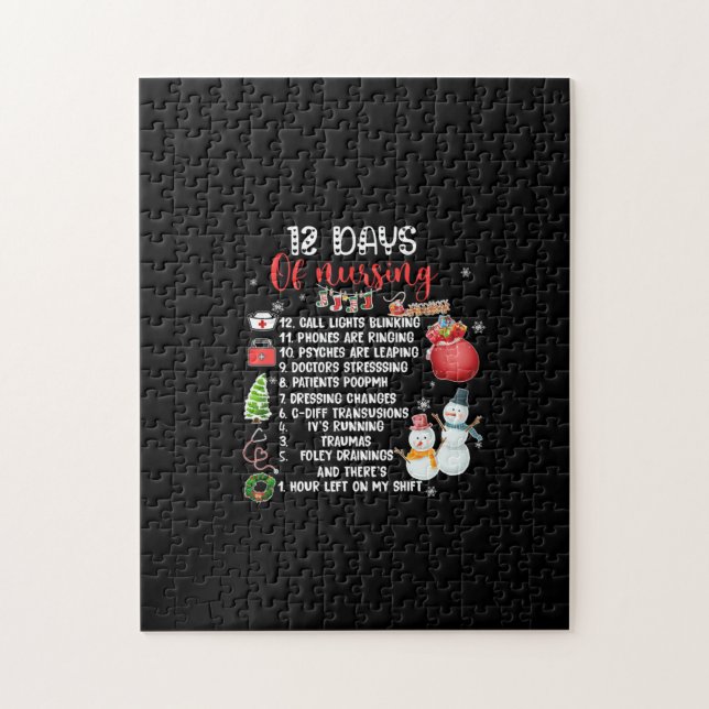 Nurse Gift 12 Days Of Nursing Jigsaw Puzzle (Vertical)