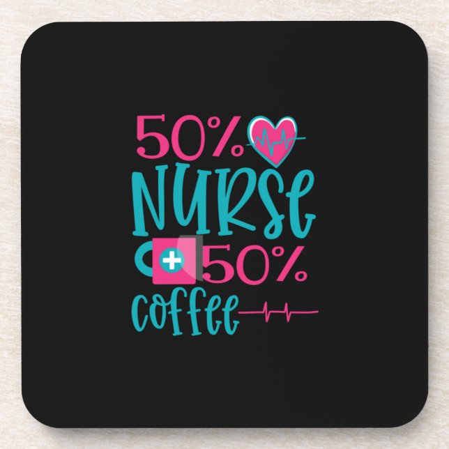 Nurse Gift | 50 Nurse 50 Coffee Coaster (Front)