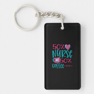 Nurse Gift   50 Nurse 50 Coffee Key Ring