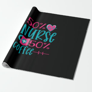 Nurse Gift 50 Nurse 50 Coffee Wrapping Paper