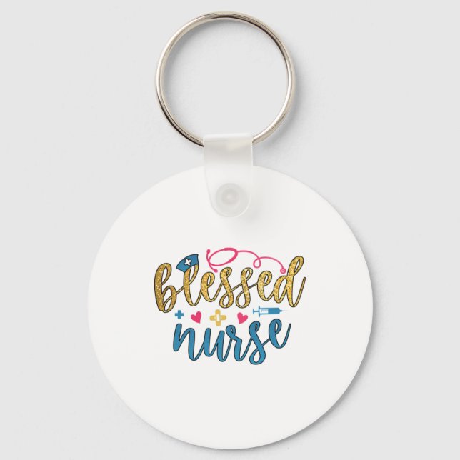 Nurse Gift | Blessed Nurse Key Ring (Front)