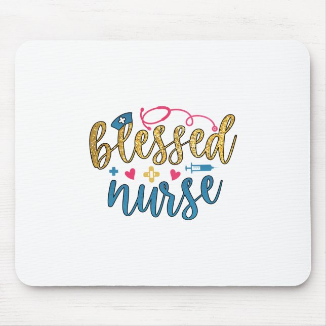 Nurse Gift | Blessed Nurse Mouse Pad (Front)
