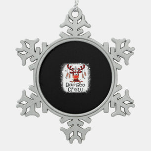 Nurse Gift   Boo Boo Crew Snowflake Pewter Christmas Ornament