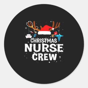 Nurse Gift   Christmas Nurse Crew Gift Lover Classic Round Sticker