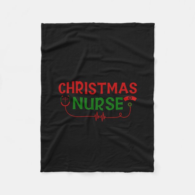 Nurse Gift Christmas Nurse Fleece Blanket (Front)