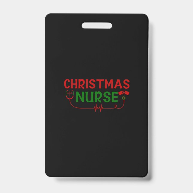 Nurse Gift | Christmas Nurse ID Badge (Front)