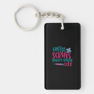 Nurse Gift   Coffee Scrubs Sanity Nurse Life Key Ring