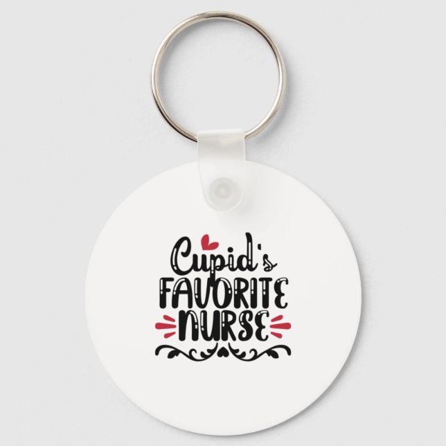 Nurse Gift Cupid's Favourite Nurse Key Ring (Front)