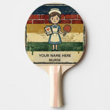 Nurse Gift Custom Ping Pong Paddle, Name Drop, Med