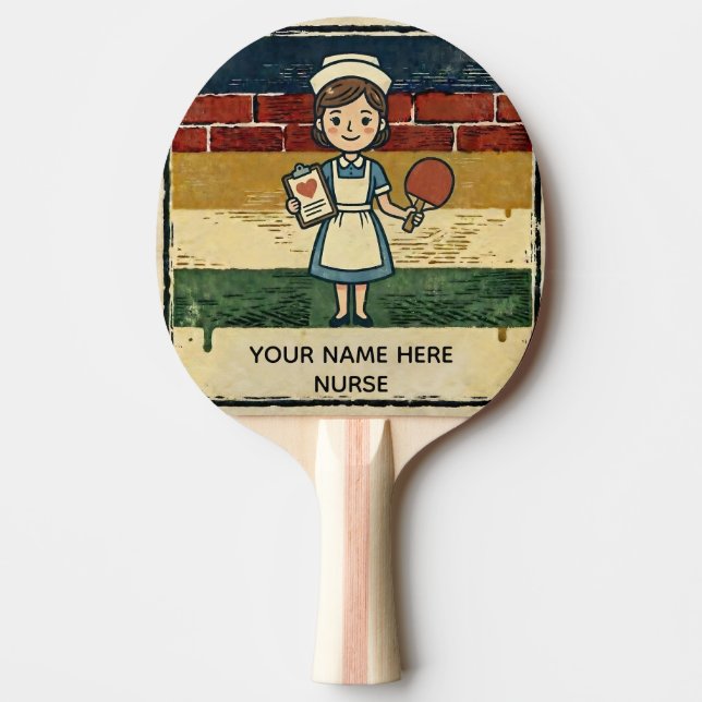 Nurse Gift Custom Ping Pong Paddle, Name Drop, Med Paddle (Front)