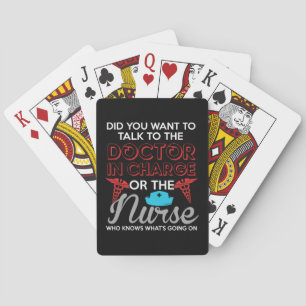 Nurse Gift Doctor In Charge Or The Nurse Playing Cards