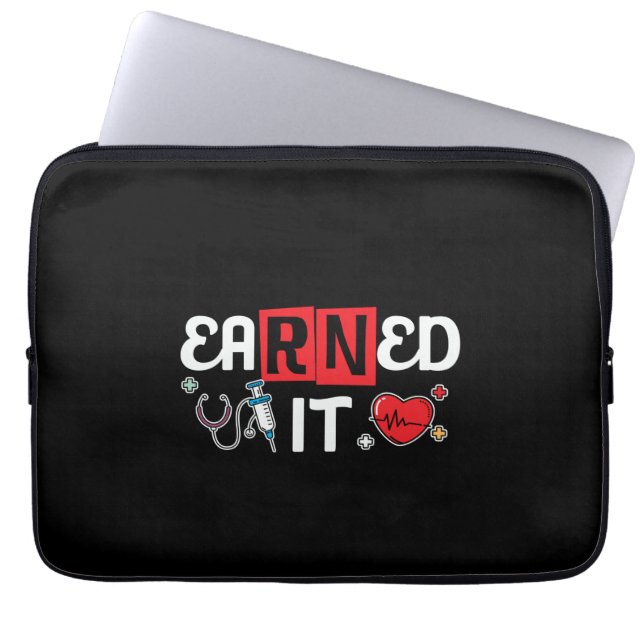 Nurse Gift Earrned It Laptop Sleeve (Front)
