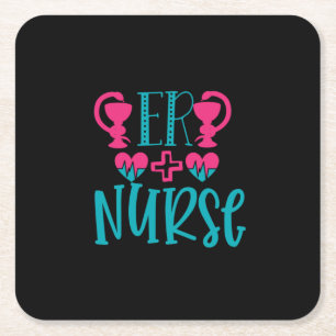 Nurse Gift Er Nurse Square Paper Coaster